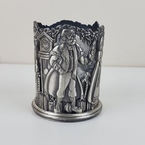 Pewter Votive Candle Holder Holiday Christmas